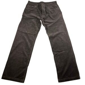 Prana Breathe Mens 36x32‎ Corduroy Pants Charcoal Grey Straight Leg Stretch